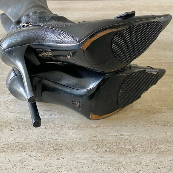 Vintage Dior Buckle Knee High Sock Boots - Picture 9 of 10